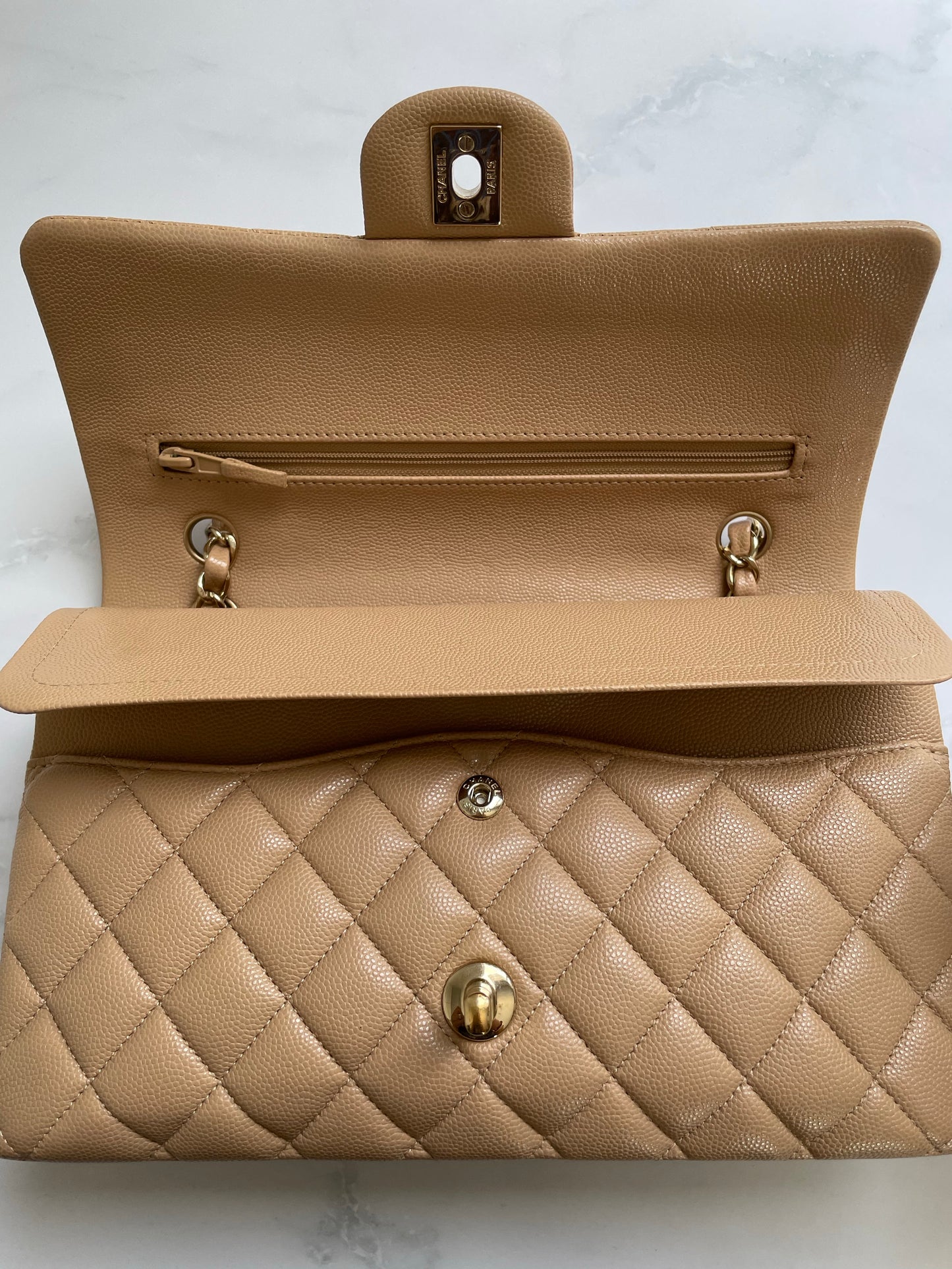 Chanel Classic Flap-19b Dark Beige-medium