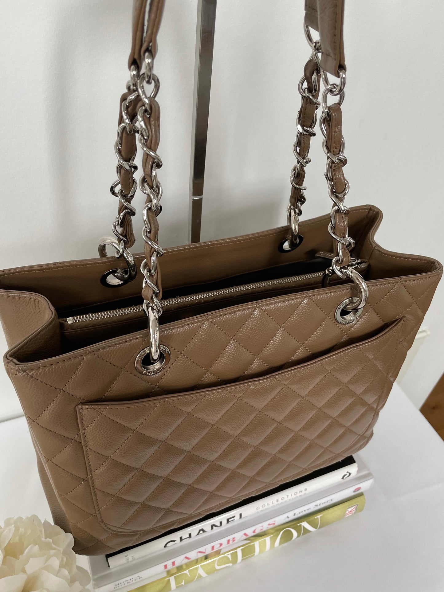 Chanel GST in Brown caviar Silver Hardware