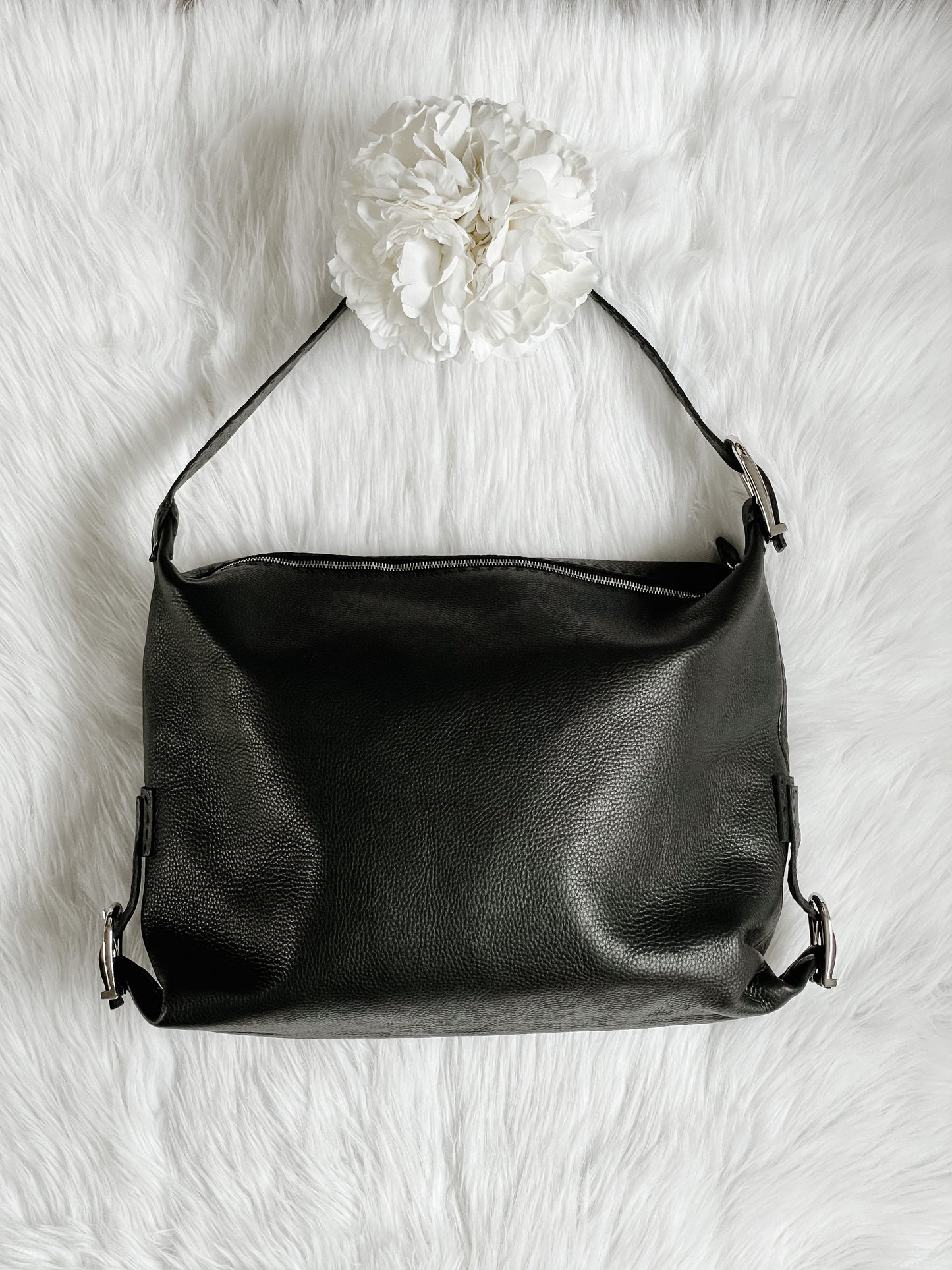 Fendi -Selleria Hobo Tote- black/silver hardware