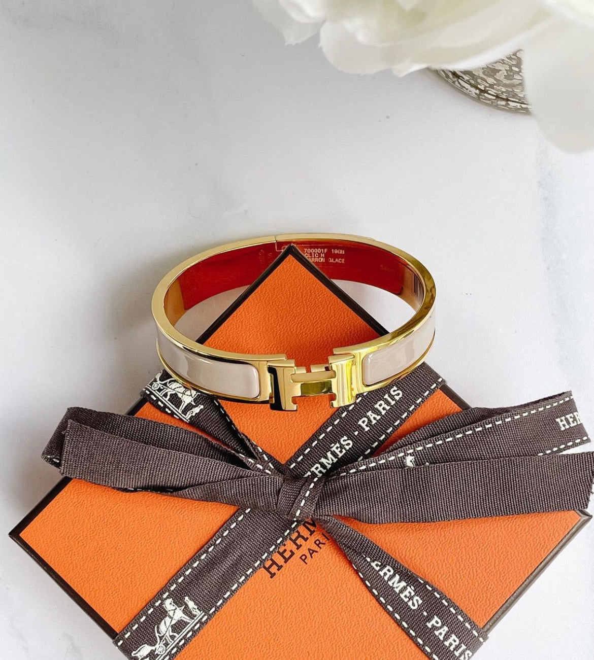 Hermès Clic H Bracelet-Marron/Gold