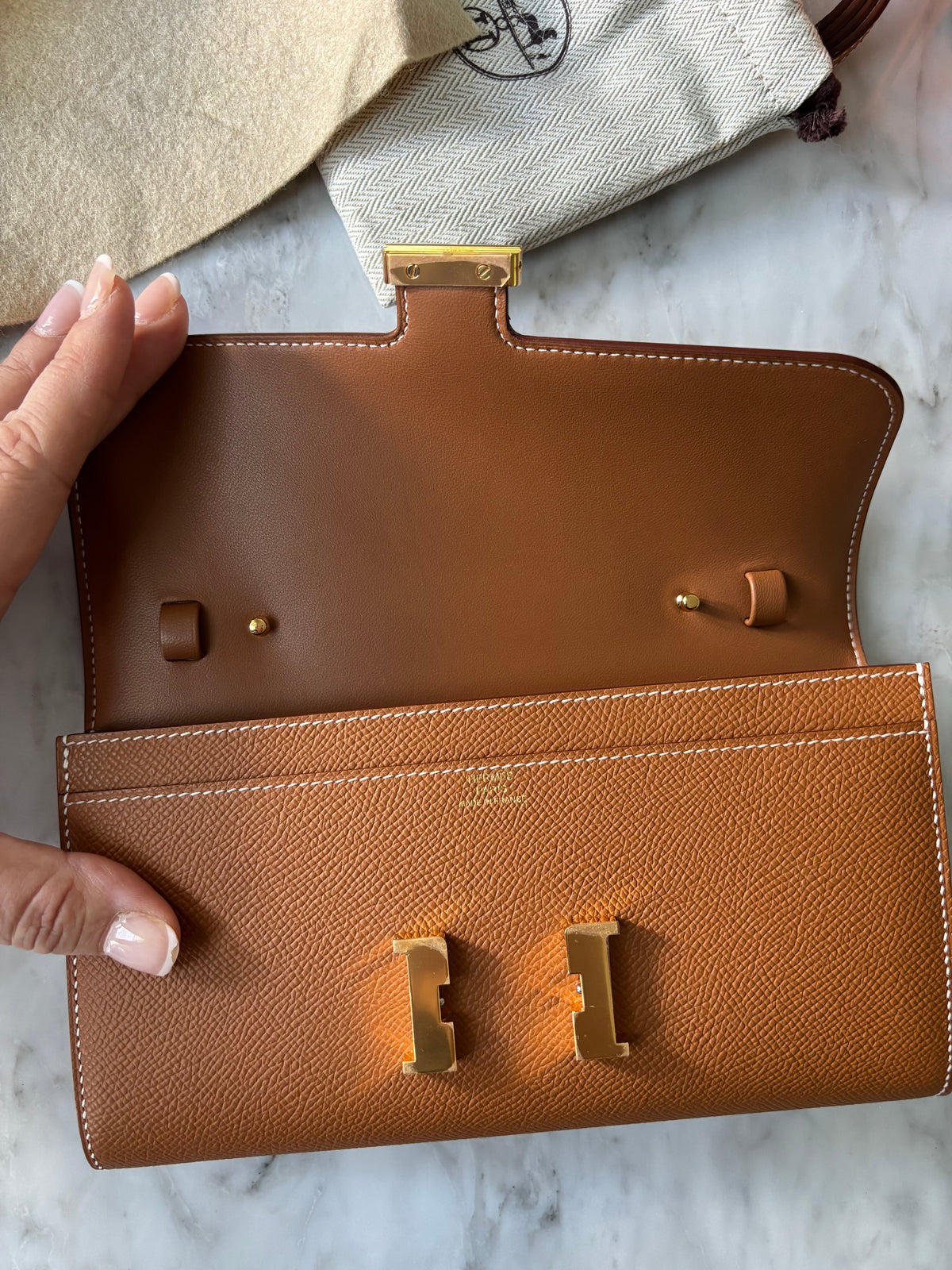 Hermès Constance To Go- in Gold Epsom with Gold Hardware