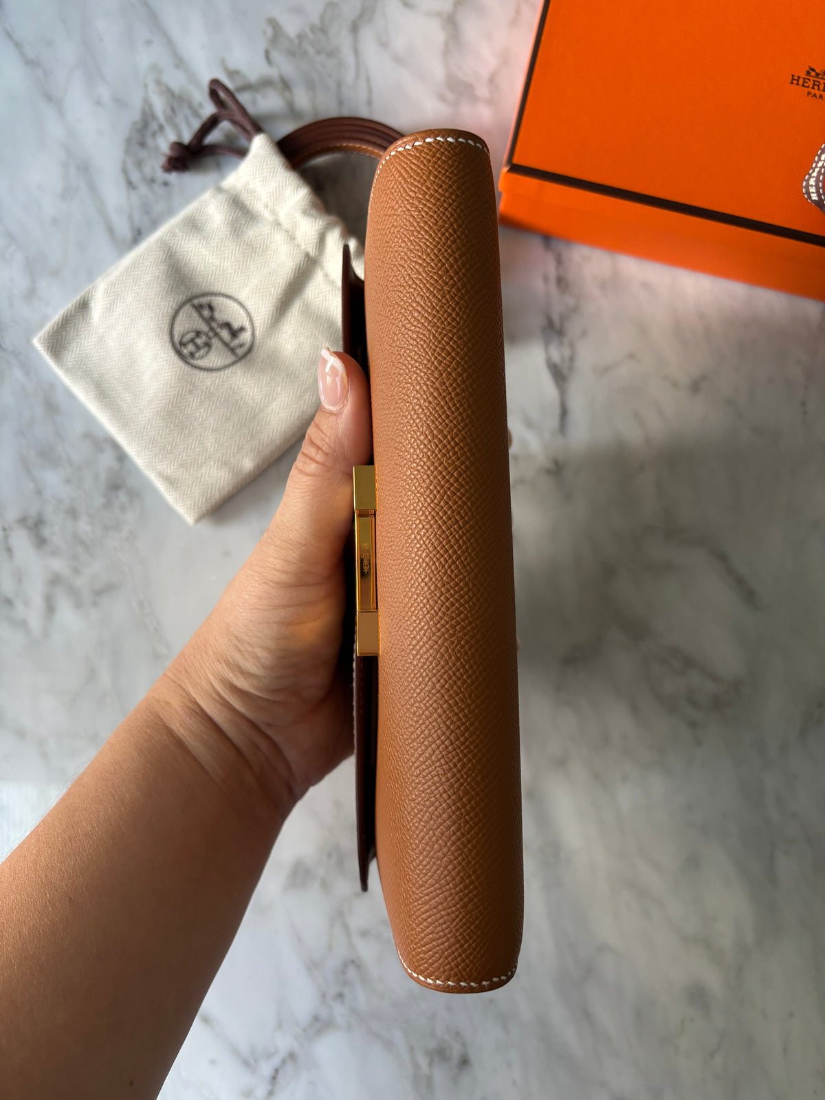 Hermès Constance To Go- in Gold Epsom with Gold Hardware
