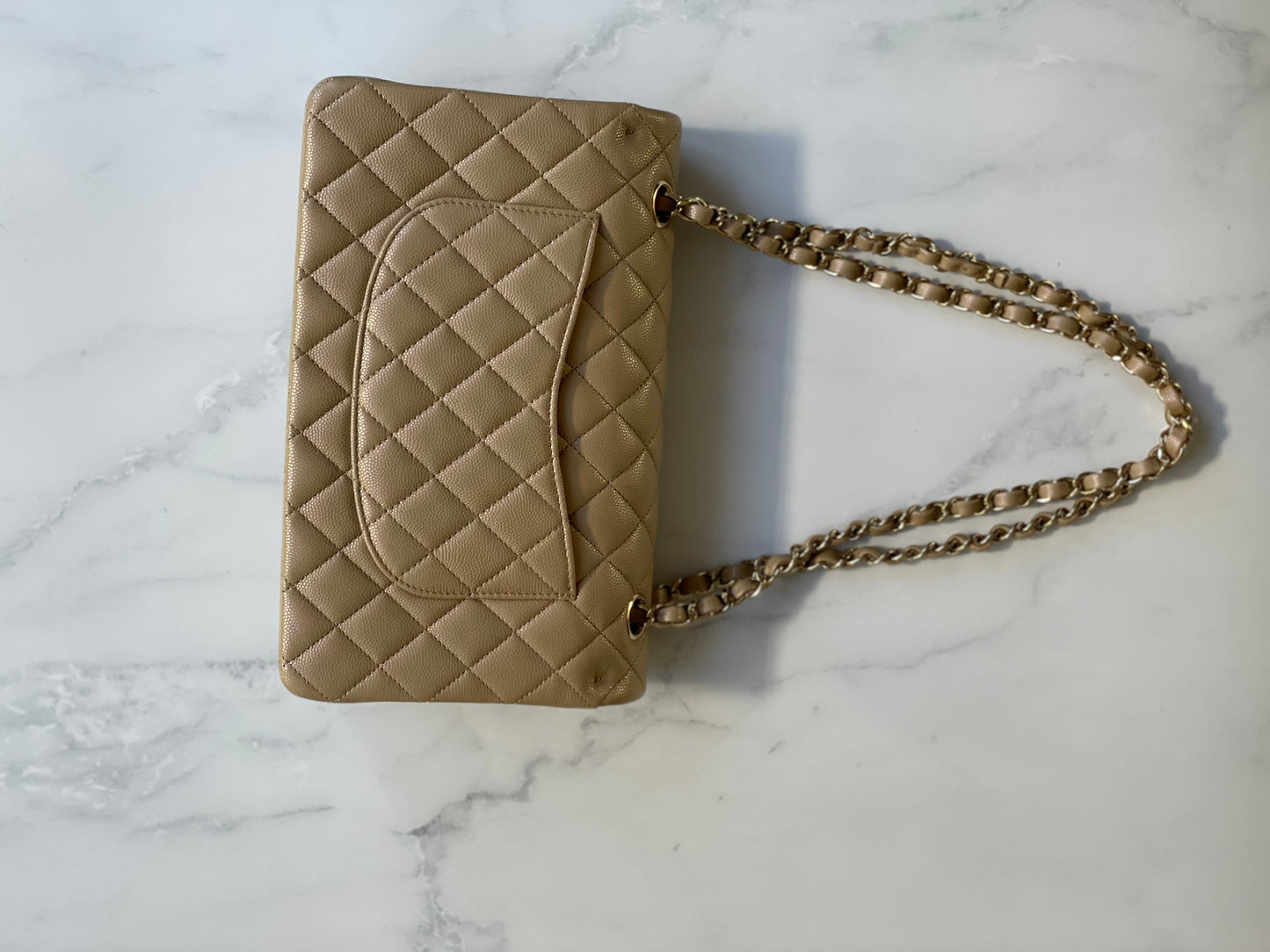 Chanel Classic Flap-21s Dark Beige iridescent-medium