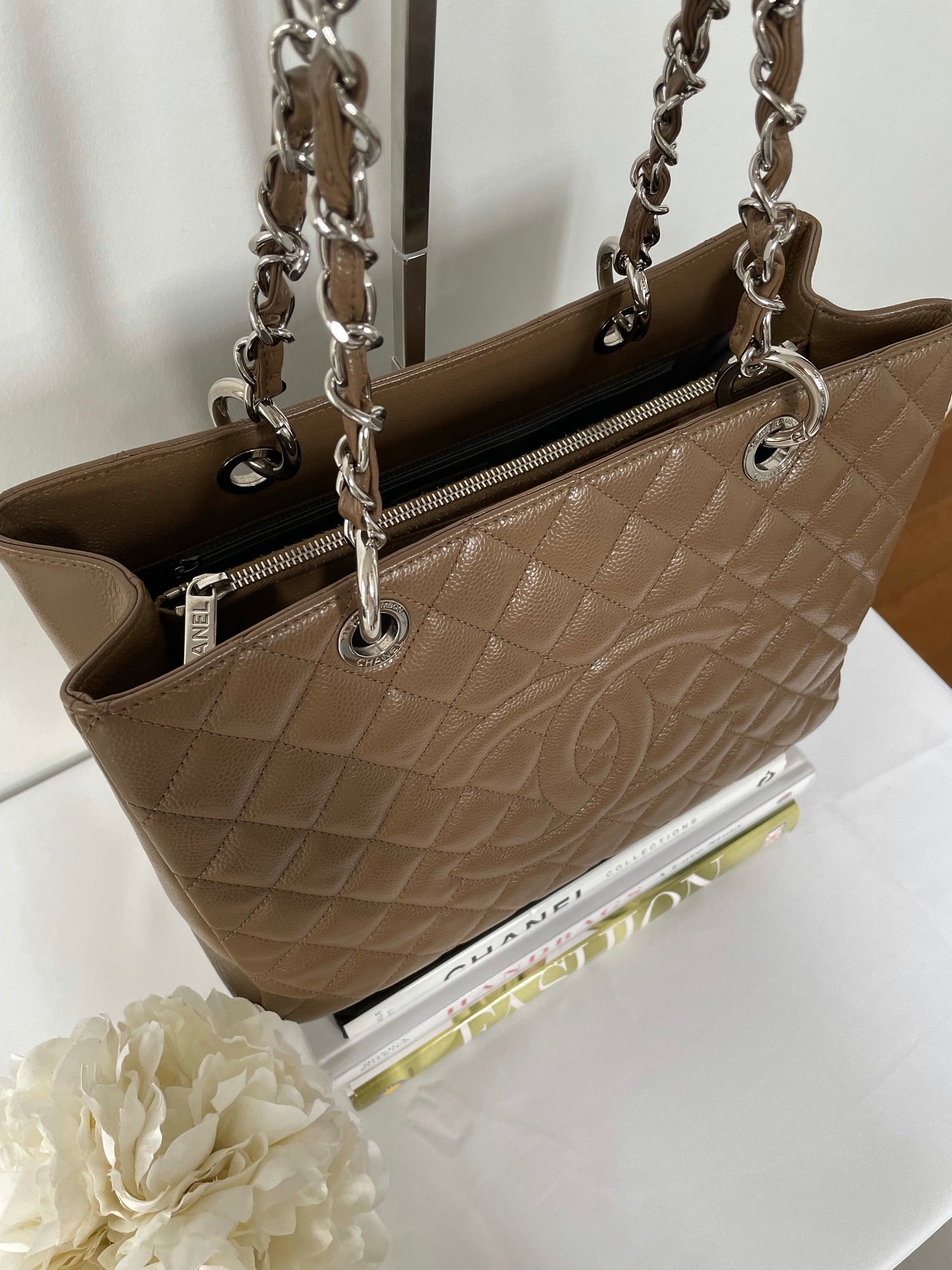 Chanel GST in Brown caviar Silver Hardware