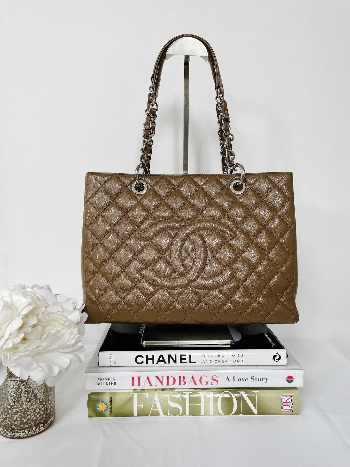 Chanel GST in Brown caviar Silver Hardware