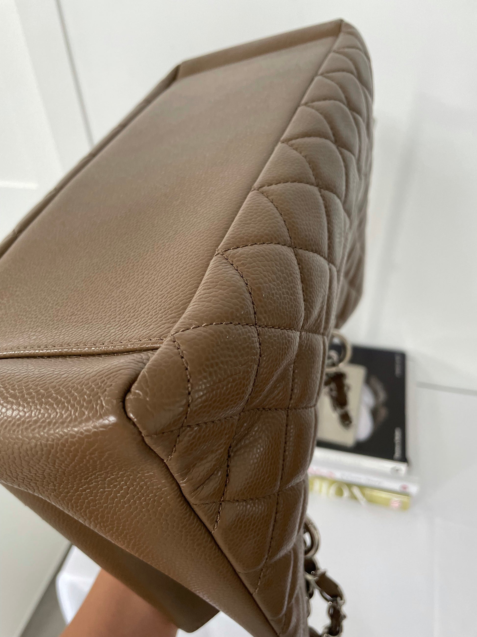 Chanel GST in Brown caviar Silver Hardware