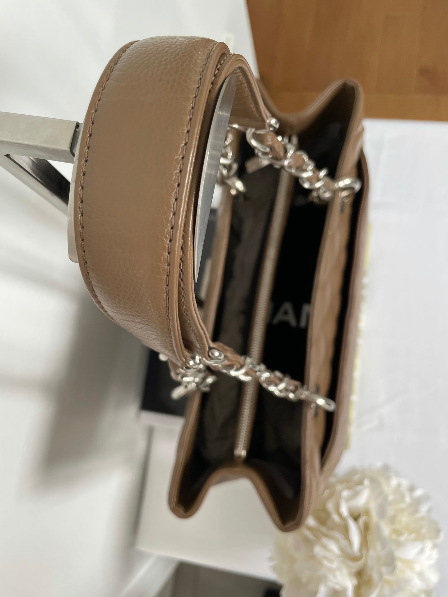 Chanel GST in Brown caviar Silver Hardware