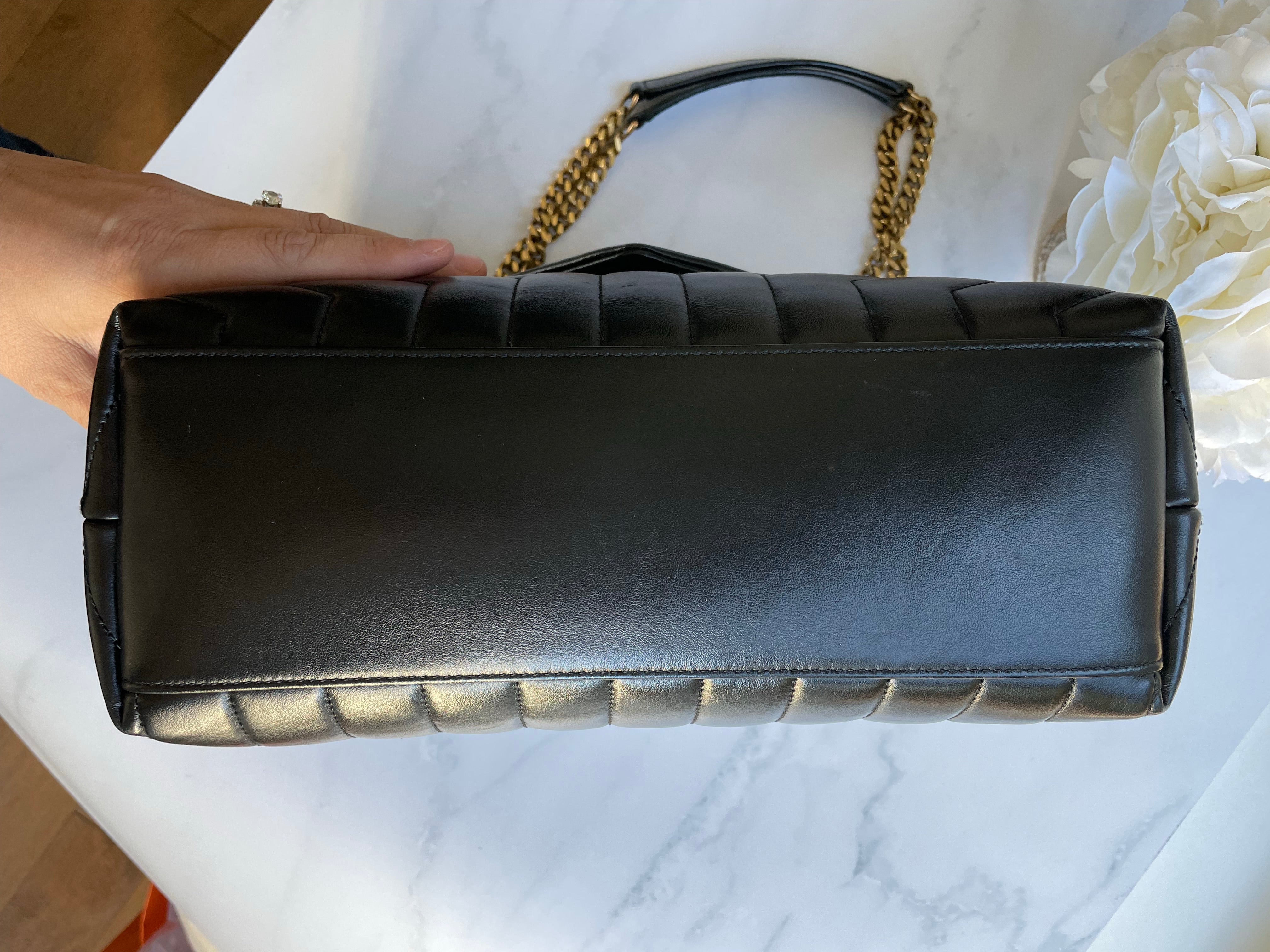 Ysl bag black hot sale and gold